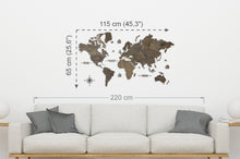 Φόρτωση εικόνας στο εργαλείο προβολής Συλλογής, Ξύλινος παγκόσμιος χάρτης τοίχου ΒΕΓΚΕ - (115 x 65) / Με αγγλικά ονόματα