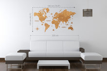 Φόρτωση εικόνας στο εργαλείο προβολής Συλλογής, Ξύλινος παγκόσμιος χάρτης τοίχου ΔΡΥΣ - (190 x 110) / Κενός