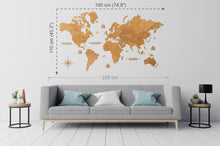 Φόρτωση εικόνας στο εργαλείο προβολής Συλλογής, Ξύλινος παγκόσμιος χάρτης τοίχου ΔΡΥΣ - (190 x 110) / Κενός