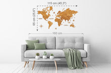 Φόρτωση εικόνας στο εργαλείο προβολής Συλλογής, Ξύλινος παγκόσμιος χάρτης τοίχου ΔΡΥΣ - (115 x 65) / Κενός