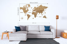 Φόρτωση εικόνας στο εργαλείο προβολής Συλλογής, Ξύλινος παγκόσμιος χάρτης τοίχου ΚΑΡΥΔΙΑ - (190 x 110) / Με Ονόματα