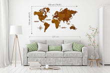 Φόρτωση εικόνας στο εργαλείο προβολής Συλλογής, Ξύλινος παγκόσμιος χάρτης τοίχου ΚΑΣΤΑΝΙΑ - (190 x 110) / Κενός