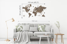 Φόρτωση εικόνας στο εργαλείο προβολής Συλλογής, Ξύλινος παγκόσμιος χάρτης τοίχου ΒΕΓΚΕ - (115 x 65) / Με ονόματα