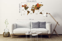 Φόρτωση εικόνας στο εργαλείο προβολής Συλλογής, Ξύλινος τρισδιάστατος παγκόσμιος χάρτης τοίχου - (115 x 65) / Με ονόματα