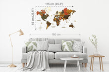 Φόρτωση εικόνας στο εργαλείο προβολής Συλλογής, Ξύλινος τρισδιάστατος παγκόσμιος χάρτης τοίχου - (115 x 65) / Με ονόματα