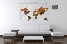 Φόρτωση εικόνας στο εργαλείο προβολής Συλλογής, Ξύλινος τρισδιάστατος παγκόσμιος χάρτης τοίχου - (190 x 110) / Με ονόματα