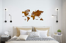 Φόρτωση εικόνας στο εργαλείο προβολής Συλλογής, Ξύλινος παγκόσμιος χάρτης τοίχου ΚΑΣΤΑΝΙΑ - (115 x 65) / Κενός