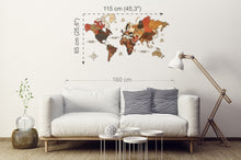 Φόρτωση εικόνας στο εργαλείο προβολής Συλλογής, Ξύλινος τρισδιάστατος παγκόσμιος χάρτης τοίχου - (115 x 65) / Με αγγλικά ονόματα