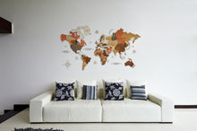 Φόρτωση εικόνας στο εργαλείο προβολής Συλλογής, Ξύλινος τρισδιάστατος παγκόσμιος χάρτης τοίχου - (190 x 110) / Με αγγλικά ονόματα