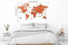 Φόρτωση εικόνας στο εργαλείο προβολής Συλλογής, Ξύλινος παγκόσμιος χάρτης τοίχου ΚΕΡΑΣΙΑ - (190 x 110) / Κενός