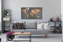 Φόρτωση εικόνας στο εργαλείο προβολής Συλλογής, Ξύλινος τρισδιάστατος παγκόσμιος χάρτης σε plexiglass - (135 x 85) / Με ονόματα