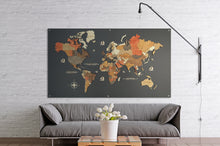 Φόρτωση εικόνας στο εργαλείο προβολής Συλλογής, Ξύλινος τρισδιάστατος παγκόσμιος χάρτης σε plexiglass - (203 x 130) / Με ονόματα