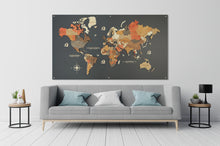 Φόρτωση εικόνας στο εργαλείο προβολής Συλλογής, Ξύλινος τρισδιάστατος παγκόσμιος χάρτης σε plexiglass - (203 x 130) / Με ονόματα