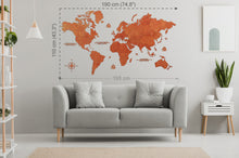 Φόρτωση εικόνας στο εργαλείο προβολής Συλλογής, Ξύλινος παγκόσμιος χάρτης τοίχου ΚΕΡΑΣΙΑ - (190 x 110) / Κενός