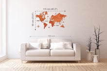 Φόρτωση εικόνας στο εργαλείο προβολής Συλλογής, Ξύλινος παγκόσμιος χάρτης τοίχου ΚΕΡΑΣΙΑ - (115 x 65) / Κενός