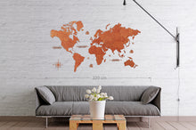 Φόρτωση εικόνας στο εργαλείο προβολής Συλλογής, Ξύλινος παγκόσμιος χάρτης τοίχου ΚΕΡΑΣΙΑ - (190 x 110) / Κενός