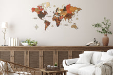 Φόρτωση εικόνας στο εργαλείο προβολής Συλλογής, Ξύλινος τρισδιάστατος παγκόσμιος χάρτης τοίχου - (115 x 65) / Με αγγλικά ονόματα