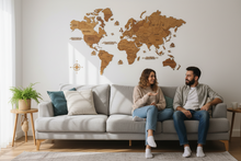 Φόρτωση εικόνας στο εργαλείο προβολής Συλλογής, Ξύλινος παγκόσμιος χάρτης τοίχου ΔΡΥΣ - (190 x 110) / Με ονόματα
