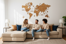 Φόρτωση εικόνας στο εργαλείο προβολής Συλλογής, Ξύλινος παγκόσμιος χάρτης τοίχου ΔΡΥΣ - (190 x 110) / Με ονόματα
