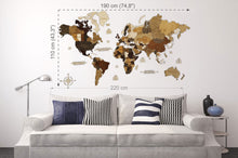 Φόρτωση εικόνας στο εργαλείο προβολής Συλλογής, ΝΕΟΣ Ξύλινος τρισδιάστατος παγκόσμιος χάρτης τοίχου - (190 x 110) / Με ονόματα
