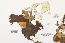 Φόρτωση εικόνας στο εργαλείο προβολής Συλλογής, ΝΕΟΣ Ξύλινος τρισδιάστατος παγκόσμιος χάρτης τοίχου - (115 x 65) / Με αγγλικά ονόματα
