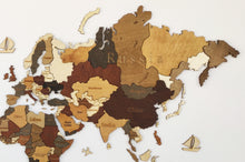 Φόρτωση εικόνας στο εργαλείο προβολής Συλλογής, ΝΕΟΣ Ξύλινος τρισδιάστατος παγκόσμιος χάρτης τοίχου - (115 x 65) / Με αγγλικά ονόματα
