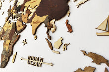 Φόρτωση εικόνας στο εργαλείο προβολής Συλλογής, ΝΕΟΣ Ξύλινος τρισδιάστατος παγκόσμιος χάρτης τοίχου - (115 x 65) / Με αγγλικά ονόματα
