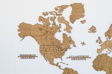 Φόρτωση εικόνας στο εργαλείο προβολής Συλλογής, Ξύλινος παγκόσμιος χάρτης τοίχου ΚΑΡΥΔΙΑ - (115 x 65) / Κενός

