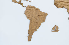 Φόρτωση εικόνας στο εργαλείο προβολής Συλλογής, Ξύλινος παγκόσμιος χάρτης τοίχου ΚΑΡΥΔΙΑ - (115 x 65) / Με ονόματα
