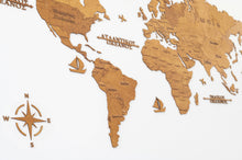 Φόρτωση εικόνας στο εργαλείο προβολής Συλλογής, Ξύλινος παγκόσμιος χάρτης τοίχου ΔΡΥΣ - (190 x 110) / Με ονόματα
