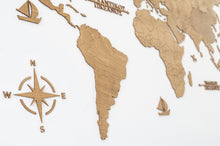 Φόρτωση εικόνας στο εργαλείο προβολής Συλλογής, Ξύλινος παγκόσμιος χάρτης τοίχου ΚΑΡΥΔΙΑ - (190 x 110) / Κενός

