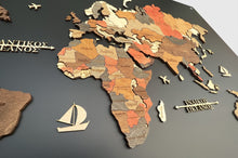 Φόρτωση εικόνας στο εργαλείο προβολής Συλλογής, Ξύλινος τρισδιάστατος παγκόσμιος χάρτης σε plexiglass - (135 x 85) / Με ονόματα
