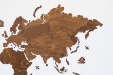 Φόρτωση εικόνας στο εργαλείο προβολής Συλλογής, Ξύλινος παγκόσμιος χάρτης τοίχου ΚΑΣΤΑΝΙΑ - (115 x 65) / Κενός
