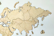 Φόρτωση εικόνας στο εργαλείο προβολής Συλλογής, Ξύλινος παγκόσμιος χάρτης τοίχου ΦΥΣΙΚΟ ΞΥΛΟ - (115 x 65) / Κενός
