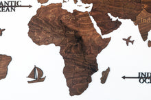 Φόρτωση εικόνας στο εργαλείο προβολής Συλλογής, Ξύλινος παγκόσμιος χάρτης τοίχου ΚΑΣΤΑΝΙΑ - (190 x 110) / Με αγγλικά ονόματα
