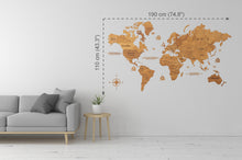 Φόρτωση εικόνας στο εργαλείο προβολής Συλλογής, Ξύλινος παγκόσμιος χάρτης τοίχου ΔΡΥΣ - (190 x 110) / Με ονόματα
