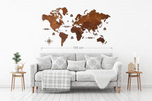 Φόρτωση εικόνας στο εργαλείο προβολής Συλλογής, Ξύλινος παγκόσμιος χάρτης τοίχου ΚΑΣΤΑΝΙΑ - (190 x 110) / Με αγγλικά ονόματα
