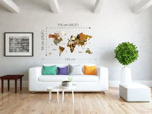 Φόρτωση εικόνας στο εργαλείο προβολής Συλλογής, Τρισδιάστατος ξύλινος παγκόσμιος χάρτης τοίχου  115x65 χωρίς ονόματα χωρών
