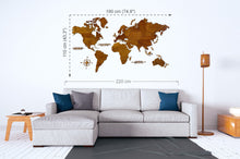 Φόρτωση εικόνας στο εργαλείο προβολής Συλλογής, Ξύλινος παγκόσμιος χάρτης τοίχου ΚΑΣΤΑΝΙΑ - (190 x 110) / Κενός
